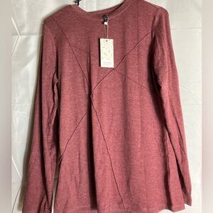 Women's Burgundy Long Sleeve Top